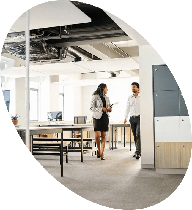 Office building with people